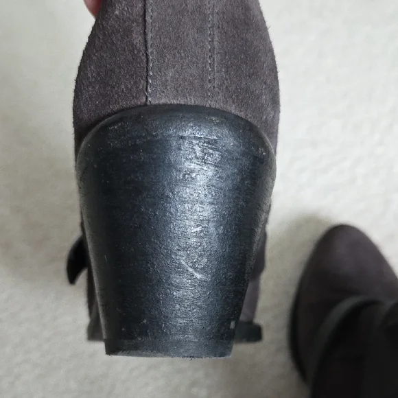 All Saints Dark Brown Ankle Boots with Buckle Detail - Picture 8 of 9